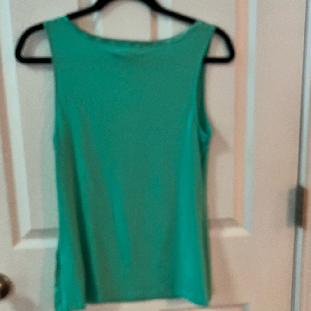 Banana Republic Womens Luxe Touch Tank Top Size S Green Satin Trim - Picture 3 of 7